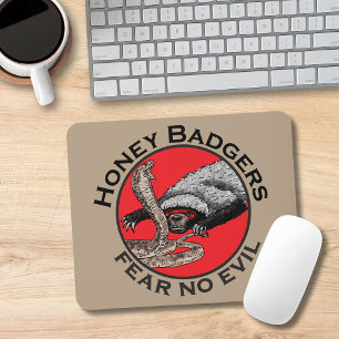 Mousepad Mel Badgers Não Teme Mau Engraçado Slogan Red