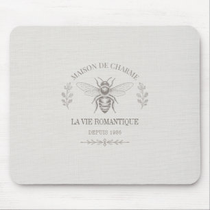 Mousepad Mel de Marfim Abelha Francês País Vintage Rústico