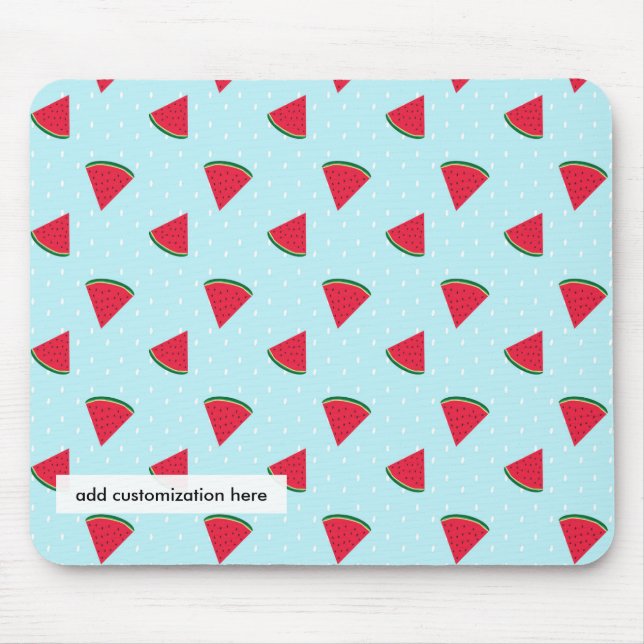 Mousepad Melancia Azul Diversão Verão Fruta Computador (Frente)