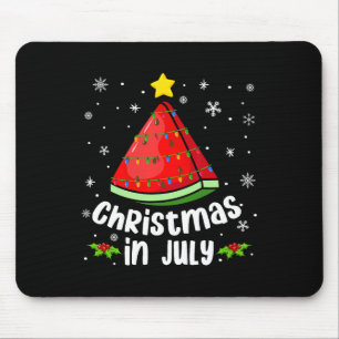 Mousepad Melancia de Natal em Julho Verão Engraçado Praia X