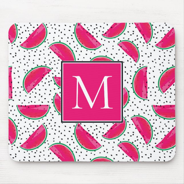 Mousepad Melancia de néon no teste padrão das sementes (Frente)