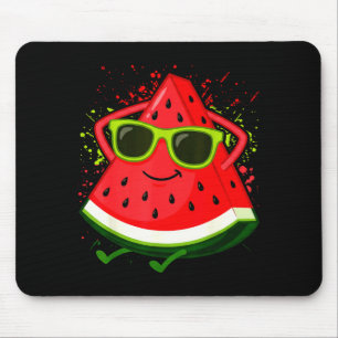 Mousepad Melancia Melão de Verão com Óculos de Sol Divertid