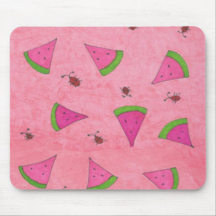 Mousepad Melancia rosa e Lady Bugs