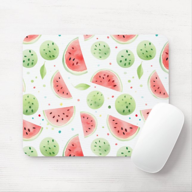 Mousepad Melancias Vermelhas Verdes Brancas  (Com mouse)