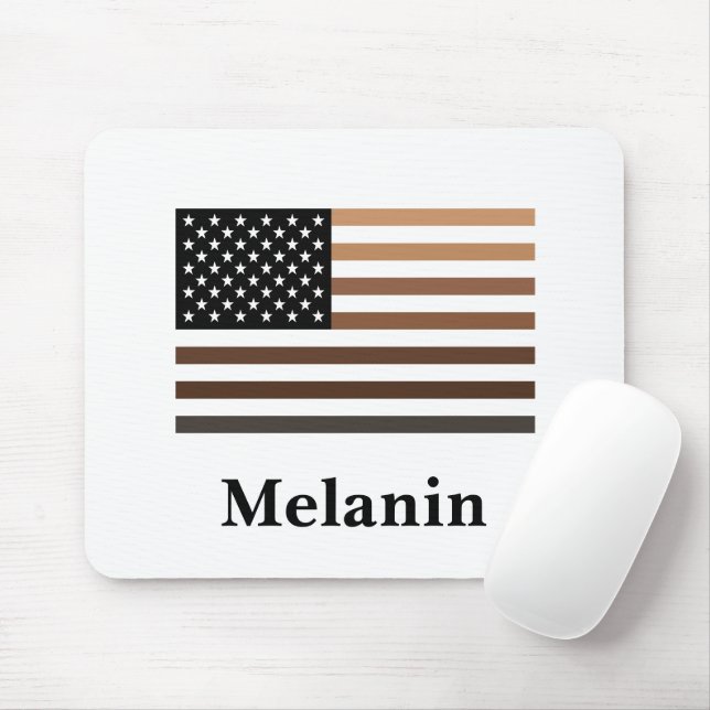Mousepad Melanin EUA Flag African American Black History (Com mouse)