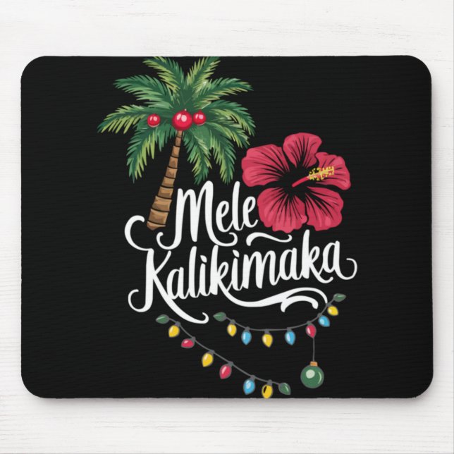 Mousepad Mele Kalikimaka Hawaii Santa Hawaiian Merry Christ (Frente)