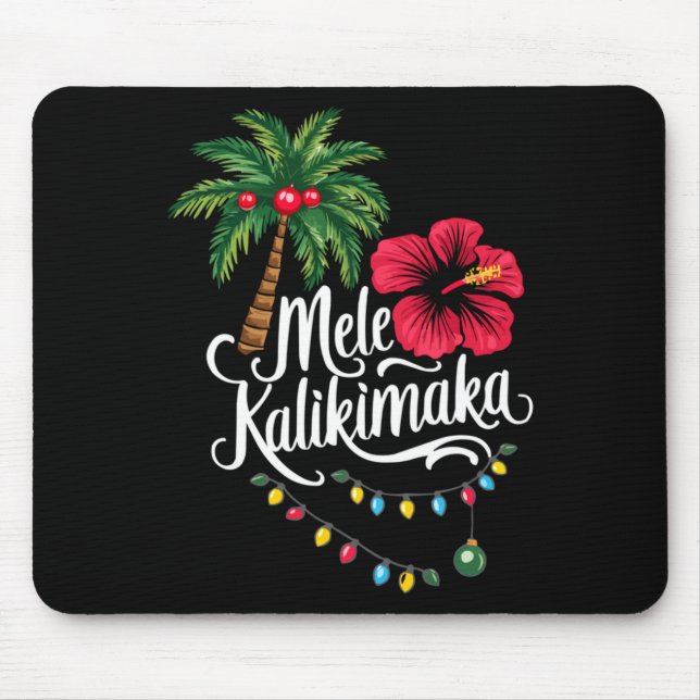 Mousepad Mele Kalikimaka Hawaii Santa Hawaiian Merry Christ (Frente)