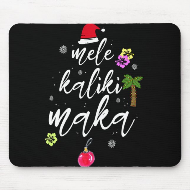 Mousepad Mele Kalikimaka Hawaiian Hawaii Xmas Pajama Palm T (Frente)