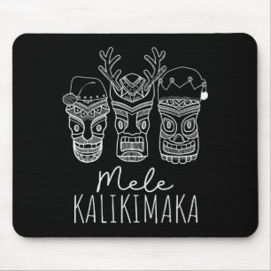 Mousepad Mele Kalikimaka Natal Havaiano Máscara Tiki Papai