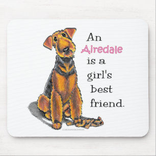 Mousepad Melhor amigo das meninas de Airedale Terrier