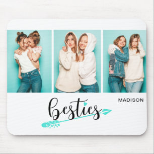 Mousepad Melhor Amigos Três Fotografias Personalizadas Nome