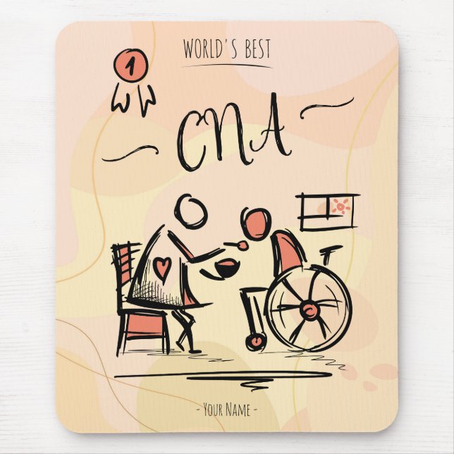 Mousepad Melhor CNA do Mundo - Presente Assistente de Enfer (Frente)