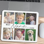 Mousepad Melhor Colagem de Fotografias Nana Ever<br><div class="desc">Este simples mouse pad oferece 6 fotos para você adicionar suas fotos favoritas de netos. A caligrafia moderna do estilo de escrita manual diz: "Melhor Nana Nunca".</div>