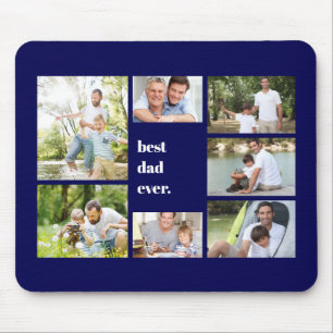 Mousepad Melhor Colagem de Fotos Azul de Marinho Nunca