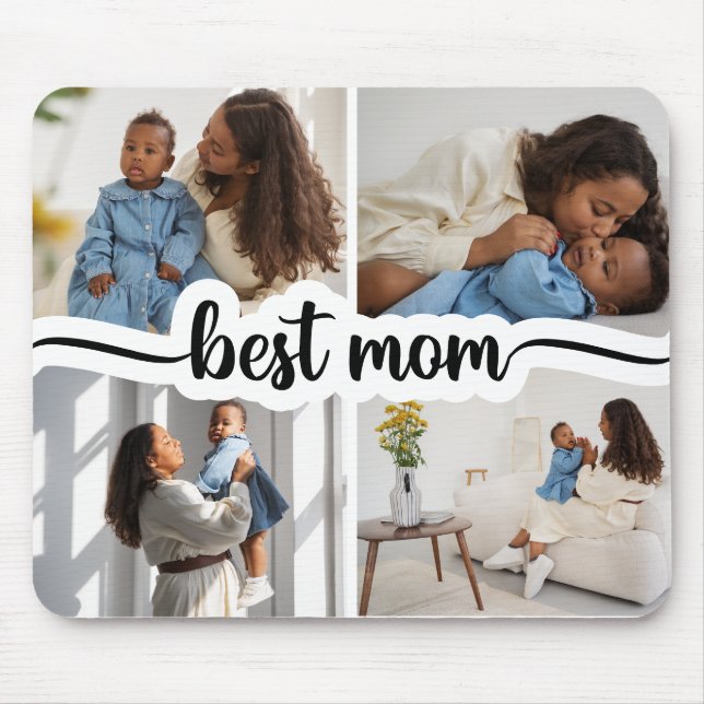 Mousepad Melhor Colagem de Fotos Personalizada da Mãe 4 (Frente)