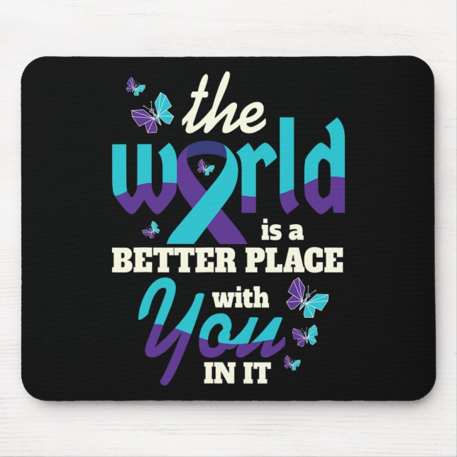 Mousepad Melhor com você Sensibilização suicida Saúde menta (Frente)