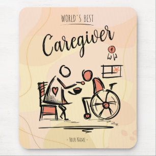 Mousepad Melhor cuidador e pessoa do mundo em cadeira de ro