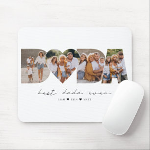 Mousepad Melhor Dada de 4 Colagem de Fotografias Primeiro D