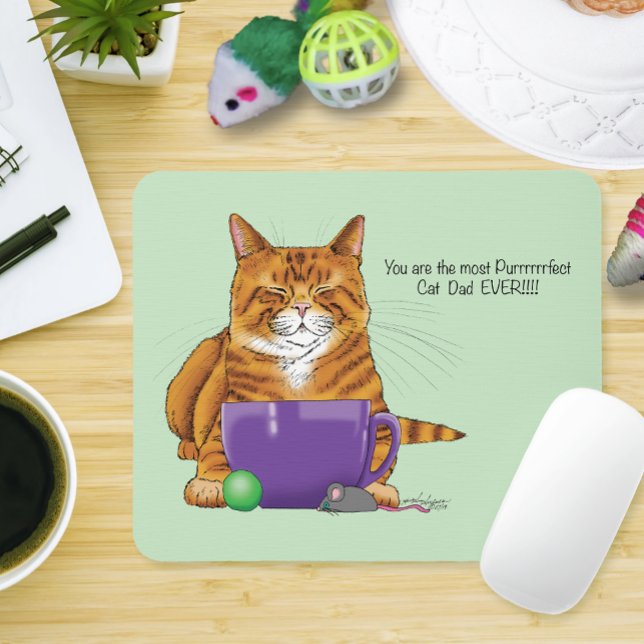 Mousepad Melhor Dia de os pais de Pai para Cat (Criador carregado)