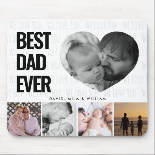 Mousepad Melhor Família de Colagem de Fotos do Pai