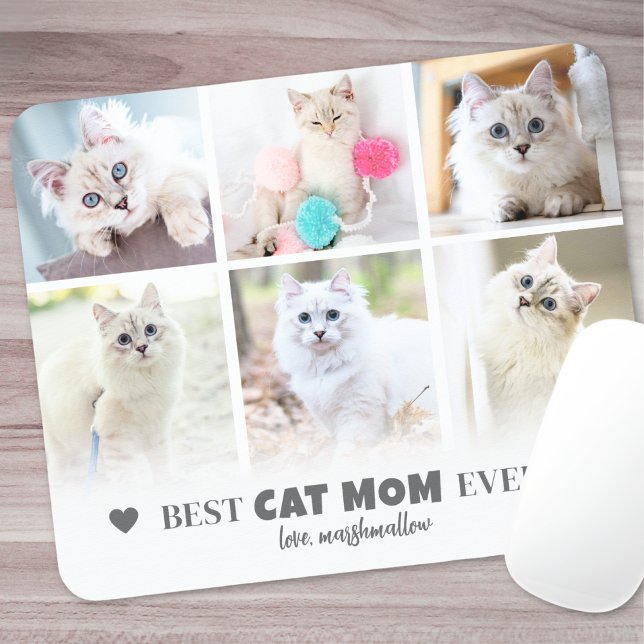 Mousepad Melhor Foto de Estimação da Mamãe Gata (Best Cat Mom Pet Photo Mouse Pad)