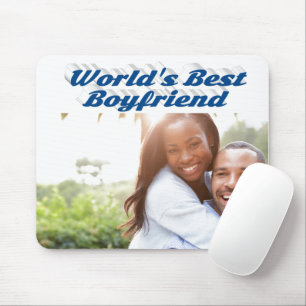 Mousepad Melhor Foto de Namorado com texto azul-marinho
