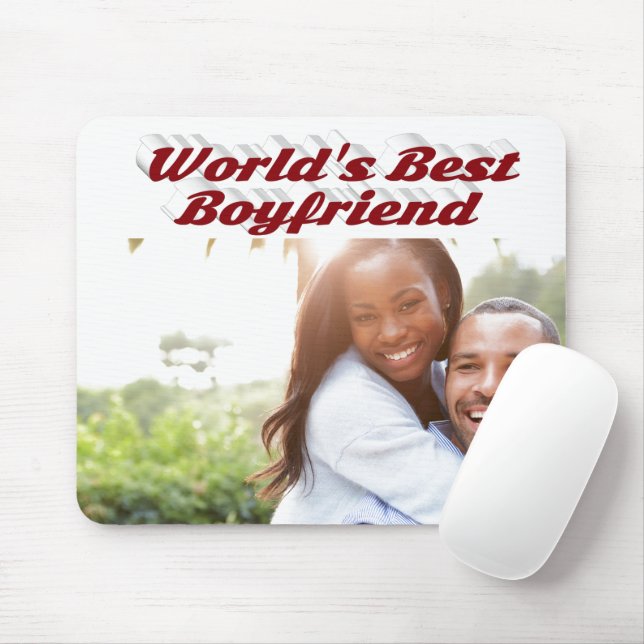Mousepad Melhor Foto de Namorado com texto burgundy (Com mouse)