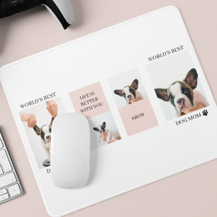 Mousepad Melhor Mãe de Cachorro   Foto de Colagem   Rosa P