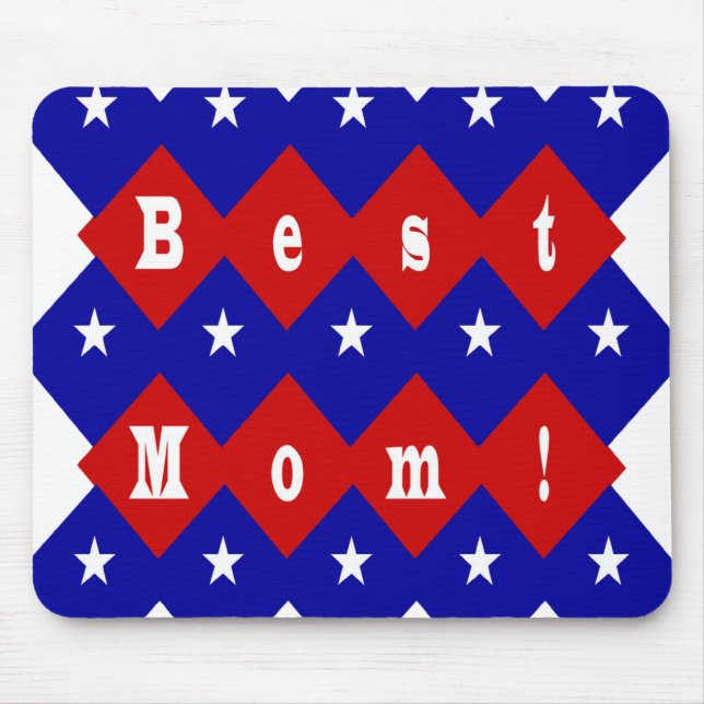 Mousepad Melhor Mãe em Forma de Diamante Patriótica (Frente)