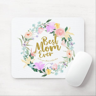 Mousepad Melhor Mamãe Floral Personalizada