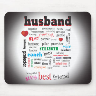 Mousepad Melhor Marido Maravilhosa Nuvem de Palavra A1