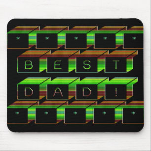 Mousepad Melhor Pai bloqueia texto verde e castanho