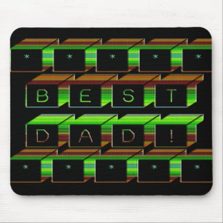 Mousepad Melhor Pai bloqueia texto verde e castanho