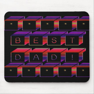 Mousepad Melhor Pai bloqueia texto vermelho e roxo