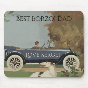 Mousepad Melhor Pai Borzoi Personalizado