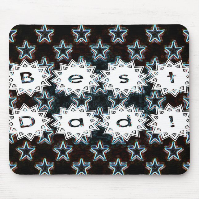 Mousepad Melhor Pai com estrelas Neon (Frente)