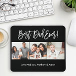 Mousepad Melhor Pai de 3 Fotografias do Script de Pincel Mo<br><div class="desc">Melhor Pai do Escoteiro do Escoteiro 3 Fotografar Pad - Preto ou escolha cor</div>