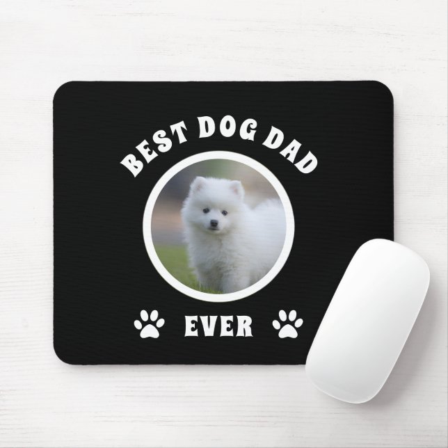 Mousepad Melhor Pai De Cão Personalizado De Foto (Com mouse)