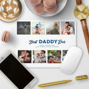 Mousepad Melhor Pai de Colagem de Fotografias do Dia de os