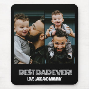 Mousepad Melhor Pai de Colagem de Fotografias Moderna