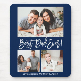 Mousepad Melhor Pai De Escoteiro De 3 Fotos Azul