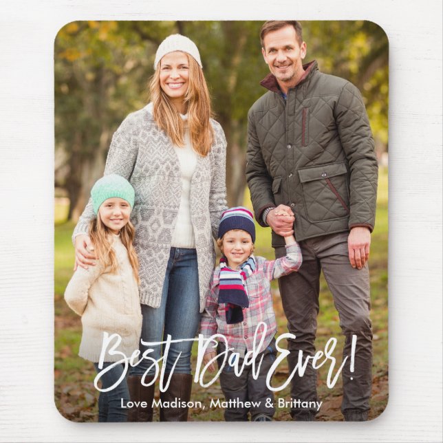 Mousepad Melhor Pai de Fotografia do Script de Pincel Moder (Frente)