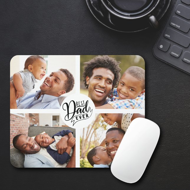 Mousepad Melhor Pai De Quatro Mouse Fotográfico (Best Dad Ever Four Photo Mouse Pad)