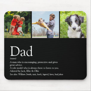 Mousepad Melhor Pai de Todos Definição Foto Preta