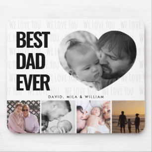 Mousepad Melhor Pai do Mundo Colagem de Fotos Família