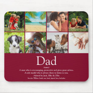 Mousepad Melhor Pai do Mundo Definição de Pai Foto Borgonha