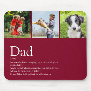 Mousepad Melhor Pai do Mundo Definição Foto Burgundy