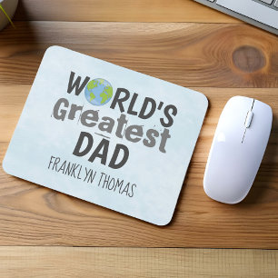 Mousepad Melhor Pai do Mundo Nome Personalizado