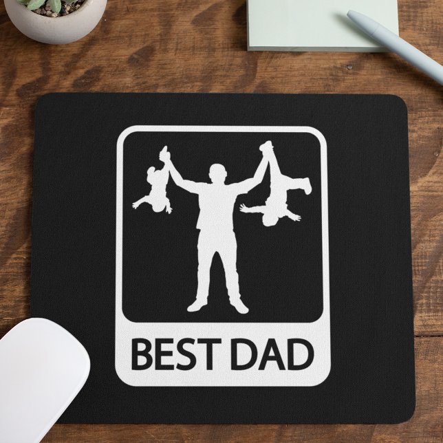 Mousepad Melhor Pai - Engraçado Silhouette do Pai Segurando (Criador carregado)
