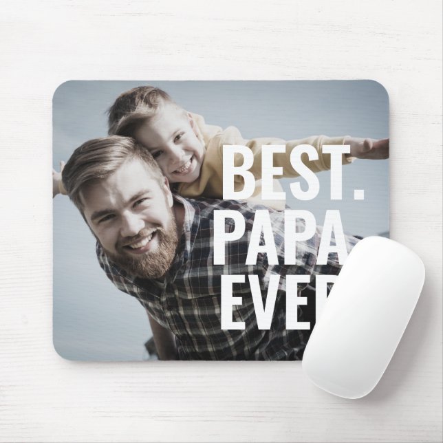 Mousepad Melhor. Papá. Nunca. Foto do dia de os pais (Com mouse)